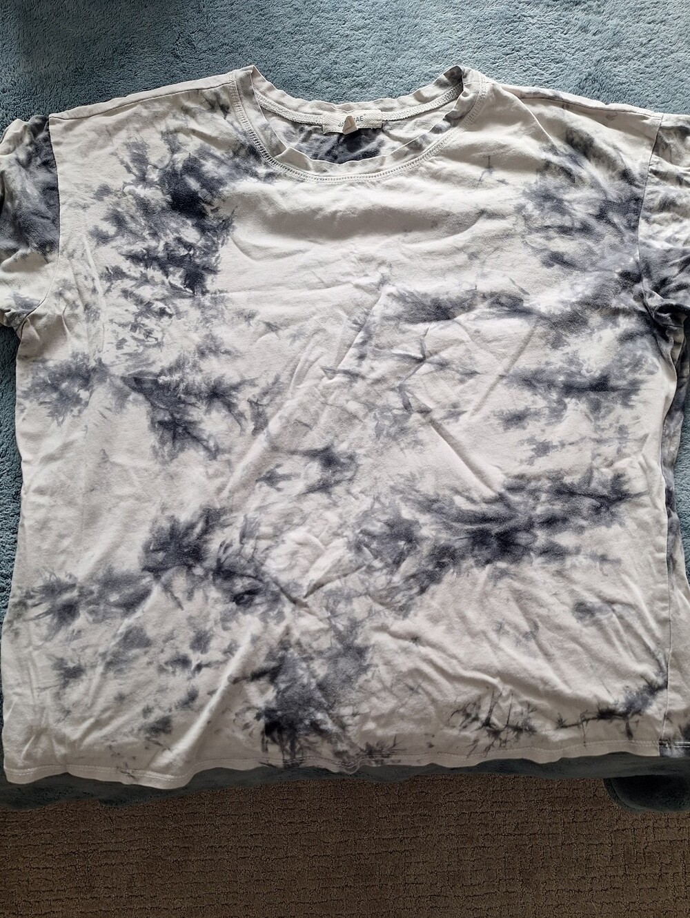 Tie-Dye Short Sleeve Crewneck Shirt - White & Gray